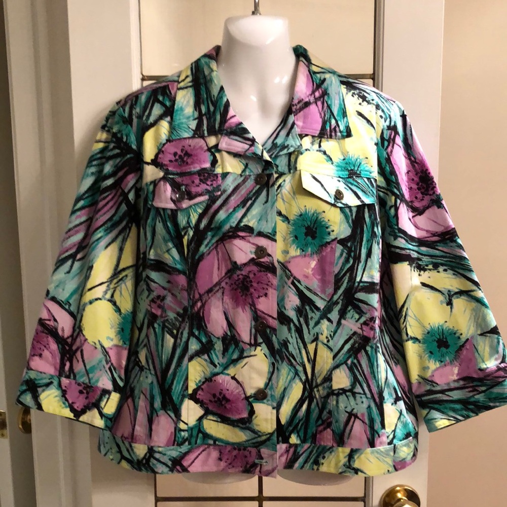 Floral Print Lightweight Women's Jacket - Multicolor